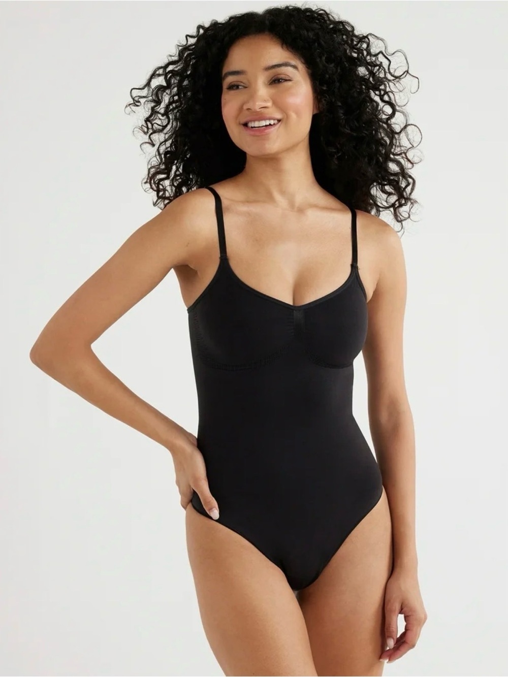 Flattering Black Ribbed Cami Bodysuit size M-Never worn